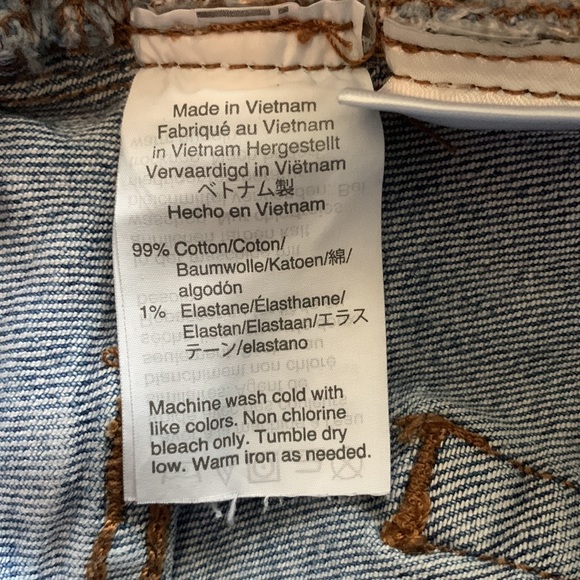 J Crew Mercantile Denim Mini Skirt Cut Off Hem Blue Jean Skirt Size 4 - Picture 8 of 12